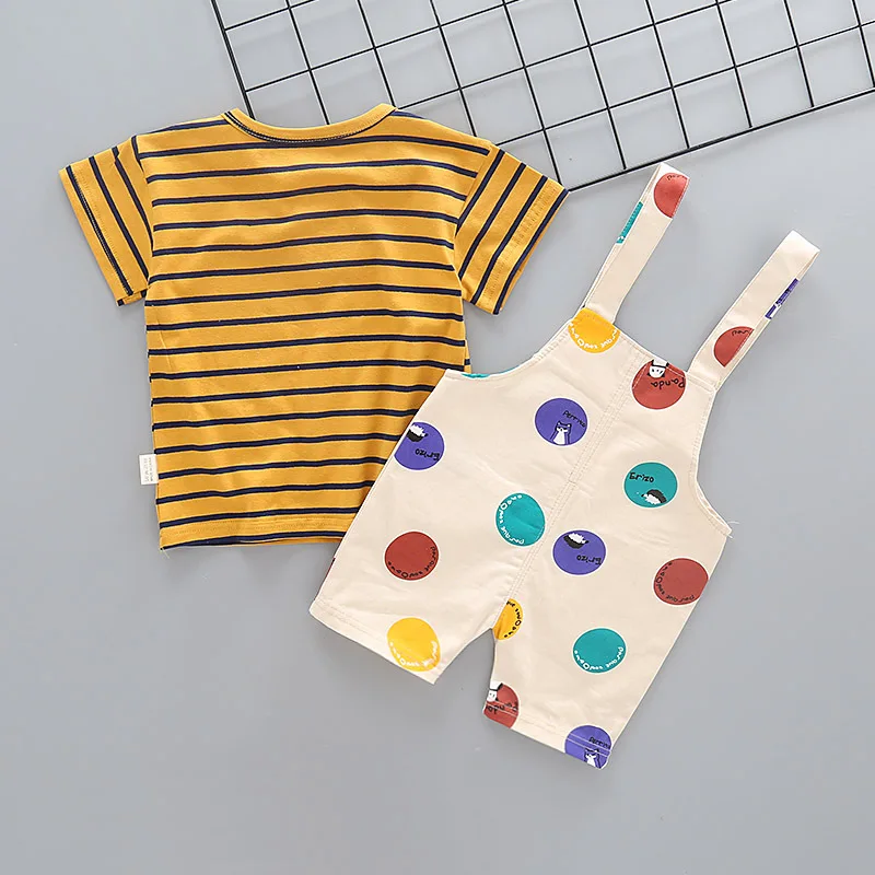 Модная детская одежда комбинезон для маленьких девочек и мальчиков комплект