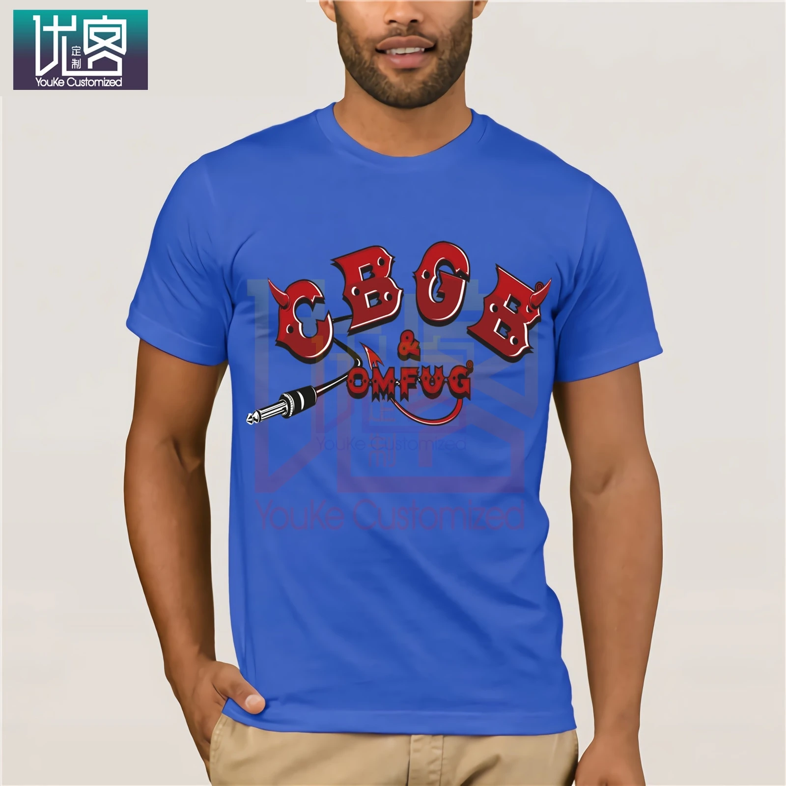 CBGB &amp OMFUG electric plug T-SHIRT Humor Tee Shirt 100% Cotton Tops Graphic Present Casual Short Sleeve Top | Мужская одежда