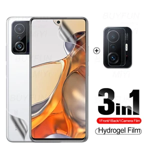 front back hydrogel film for xiaomi my 11t pro screen protector not glass on xiaomi11t xiomi mi11t mi 11 t pro camera lens glass free global shipping