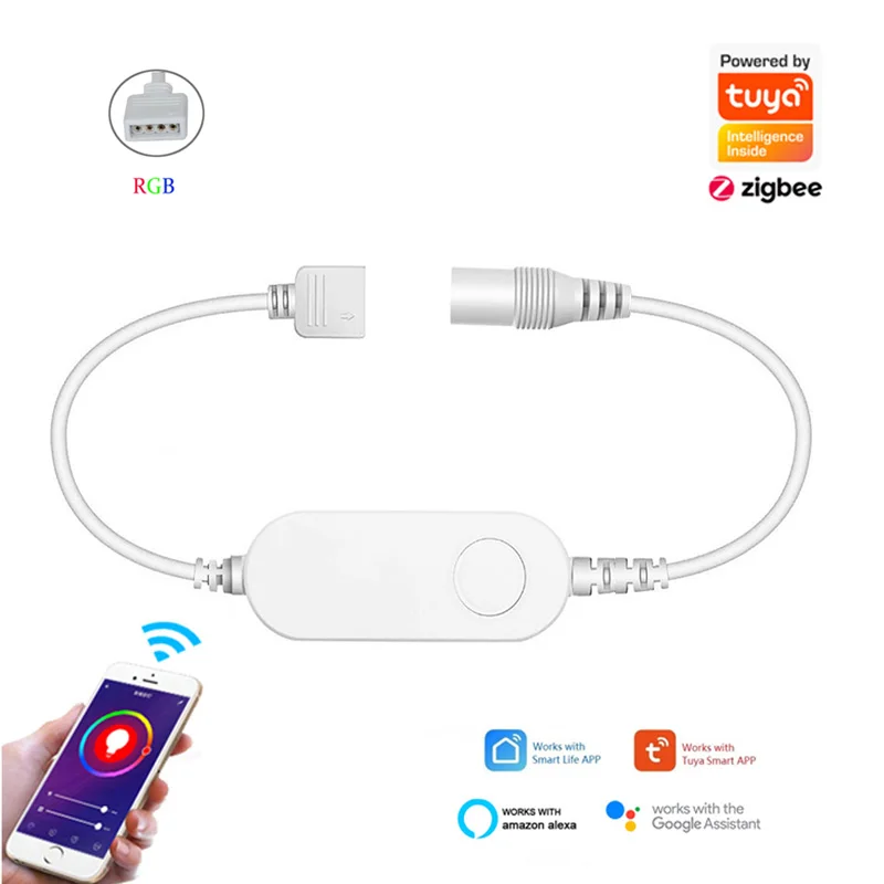 Умная Светодиодная лента TUYA Zigbee 1 м 2 3 4 5 5050 RGB с регулируемой яркостью светильник