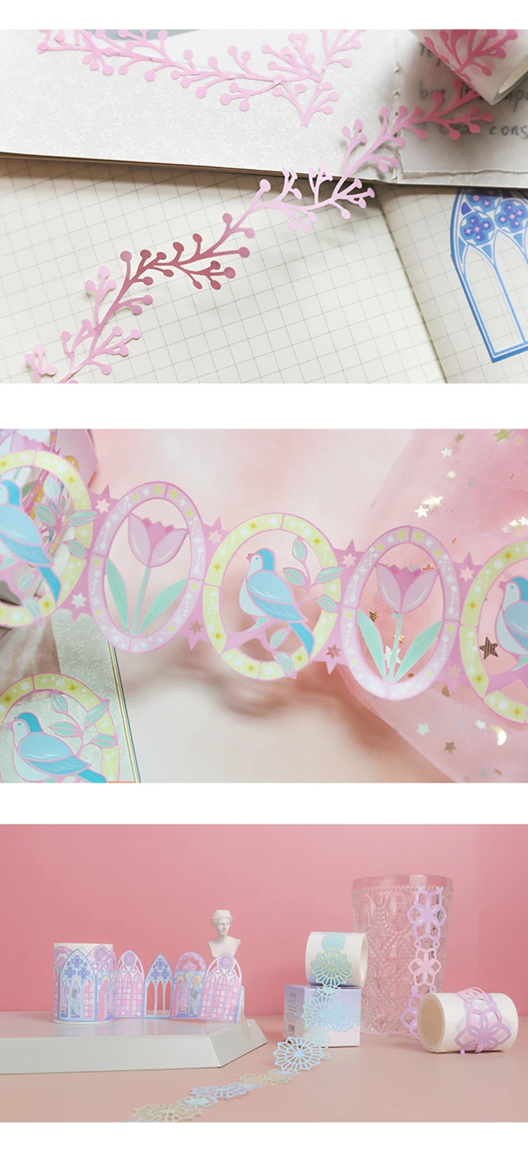 Kawaii полые кружева серии фэнтези цвет цветы Васи Маскировочная лента выпускная бумага наклейки Скрапбукинг канцелярский декоративный кран