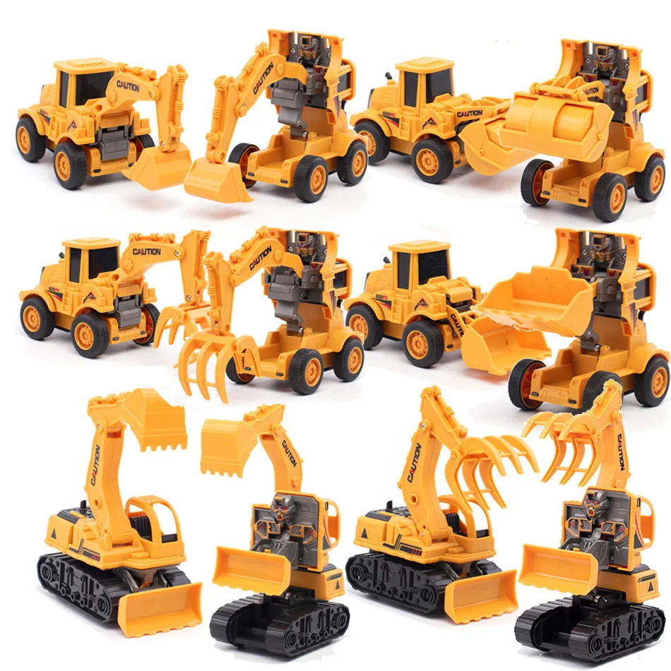Инерционная инерционная техника 2 в 1 грузовик кран экскаватор миксер робот