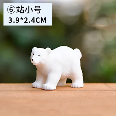 6 small BAIUFOR миниатюрный Рождественский полярный медведь фигурки Сказочный Сад миниатюрный микро Снежный пейзаж DIY Террариум аксессуары - Color: 6 small