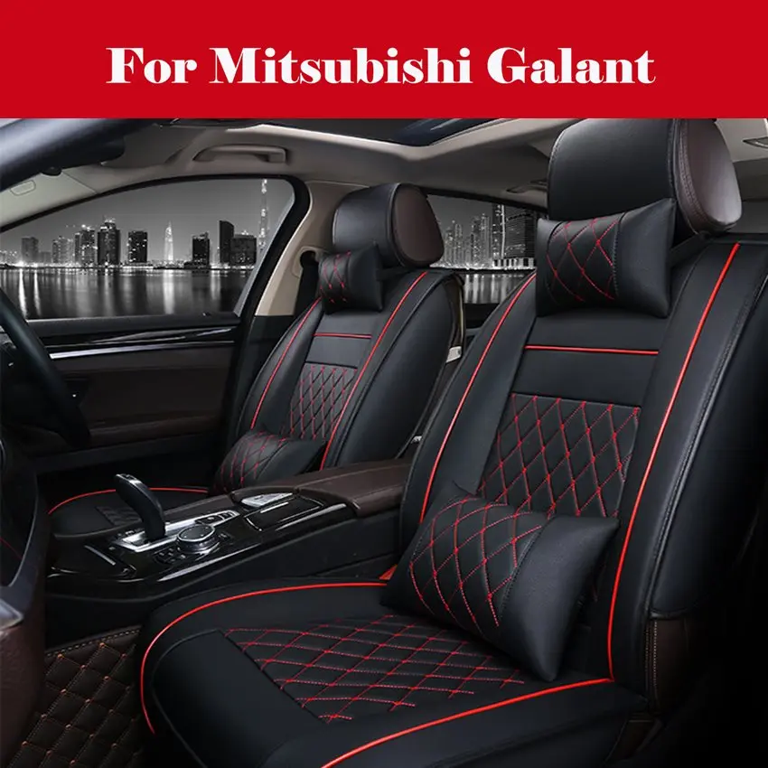

Luxury 5-seats Car Seat Cover SUV sedan Full Set Thicken Cushions Protector PU Leather For Mitsubishi Galant