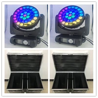 4pcs with roadcase circle control moving head led beam rgbw zoom 37x10w 4in1 new year led moving heads wash light
