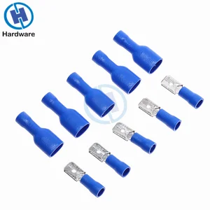 100 шт. изолированный обжимной соединитель для кабеля с вилкой 6,3 мм, комплект клемм с вилкой папа, 16-14 AWG 22-16AWG 12-10AWG