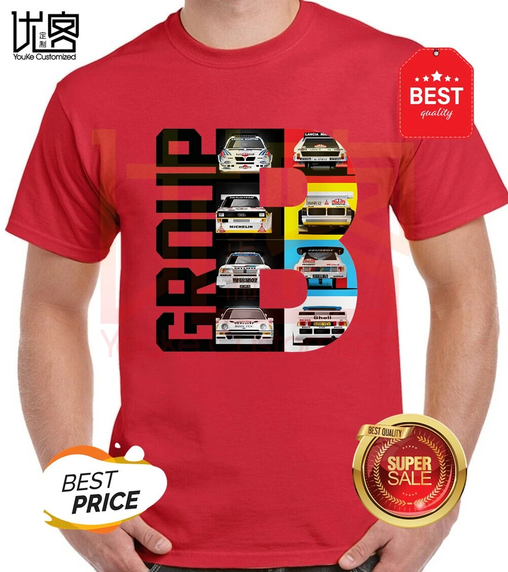 Футболка ралли Group B WRC с принтом история мира и машинки мужские женские топы из 100%