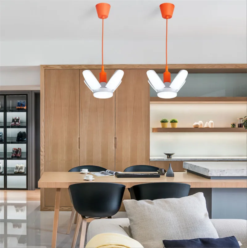 

Leaf Bulb 60W Led Light Bulb Chandelier Lighting Folding Lamp 3/4 Leaves Constant Current and Wide Voltage of Garage Lamp E27