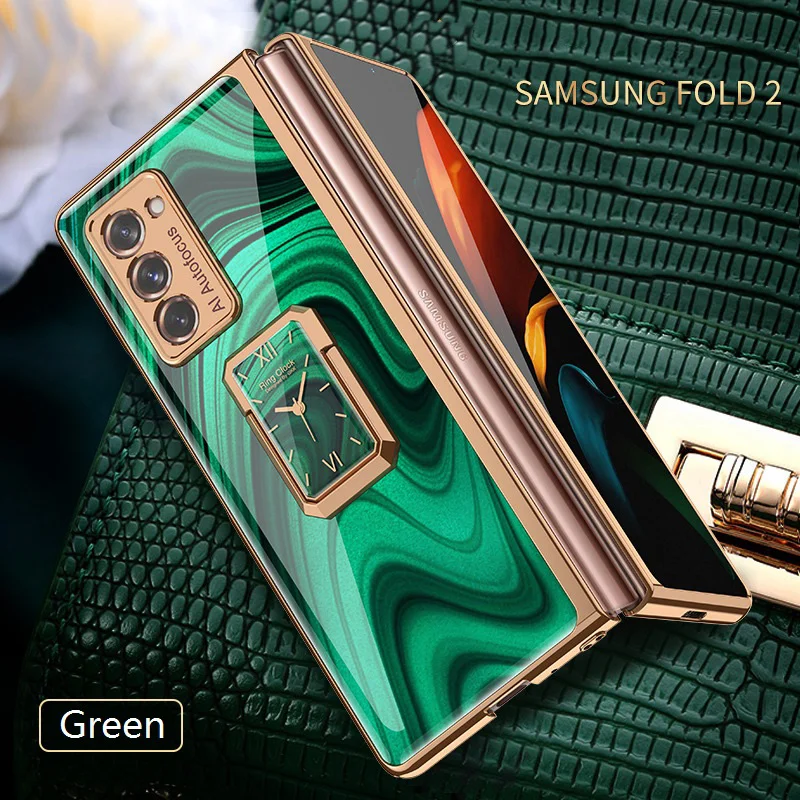 

2021 Luxury New Phone Case For Samsung Fold Bracket Stand Samsung Galaxy Z Fold 2 Full Protection Cover Christmas Coque Funda