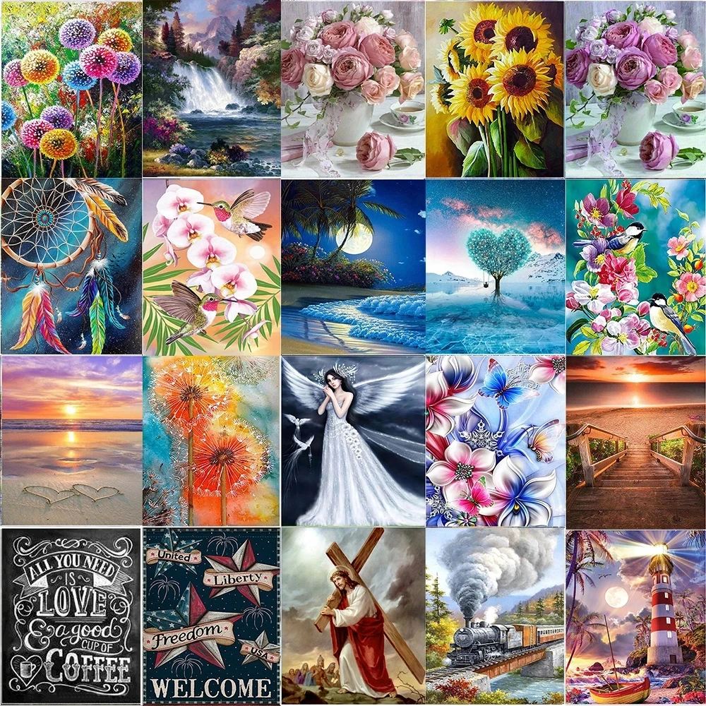 

Diamond Painting Landscape Plant Flower Pictures Home Decoration Embroidery Cross Stitch Art Kits Ornaments Diy Handmade Gifts