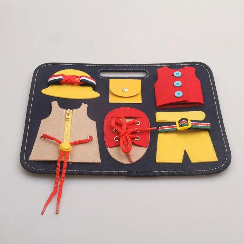 

Baby Busy Board Montessori Basic Skills Activity Board Learn to Dress Educational Learning Toy Wholesale