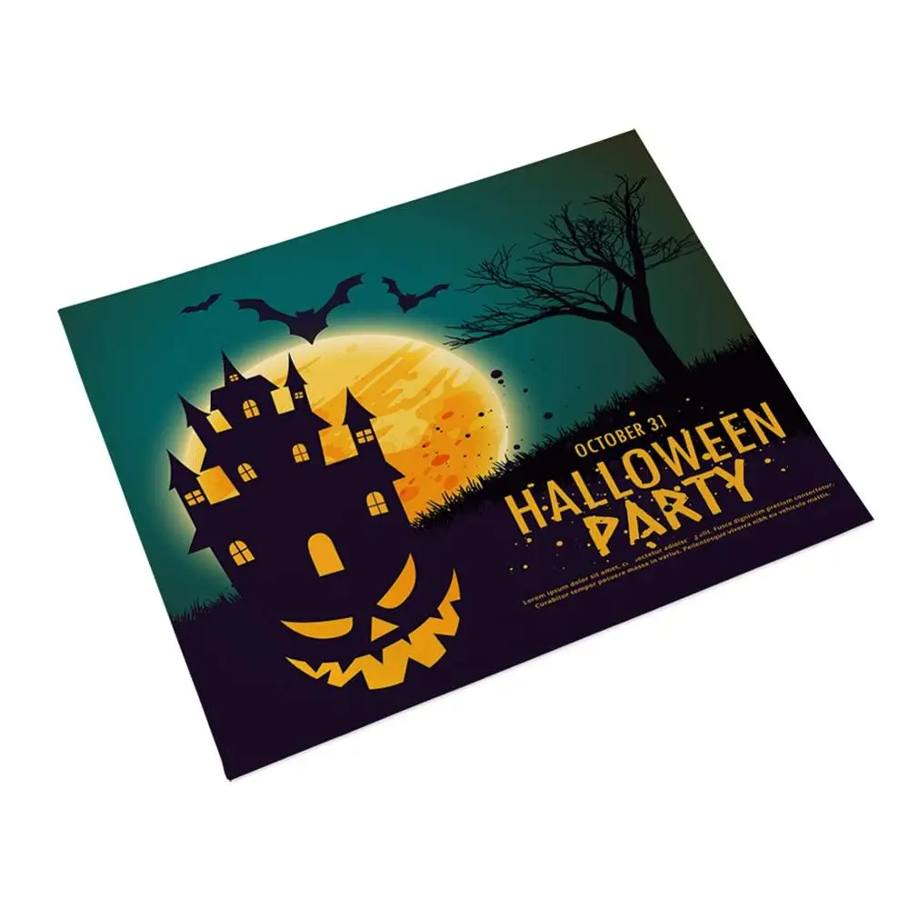 Скатерть с принтом коврик для стола на Хэллоуин из хлопка и льна креативный