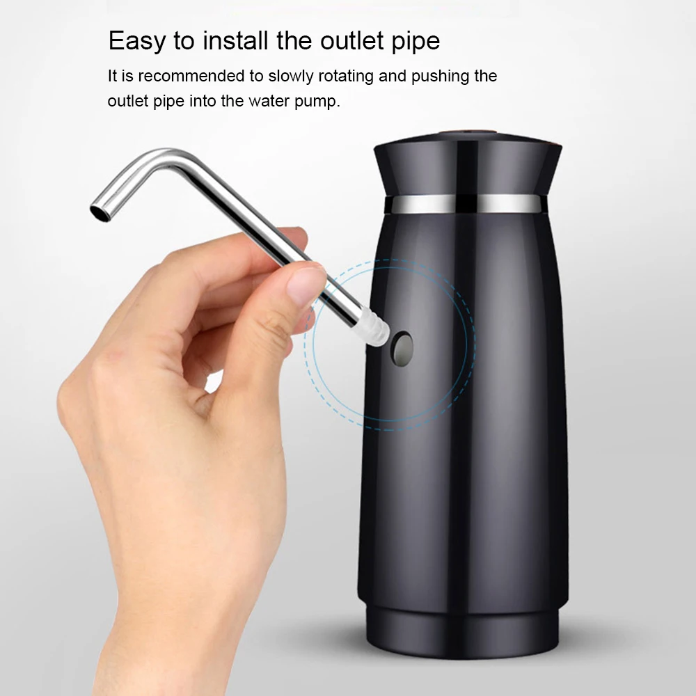 Home Office Portable Automatic Electric Water Pump Drinking Bottle Switch USB Rechargeable Machine Black/White | Дом и сад
