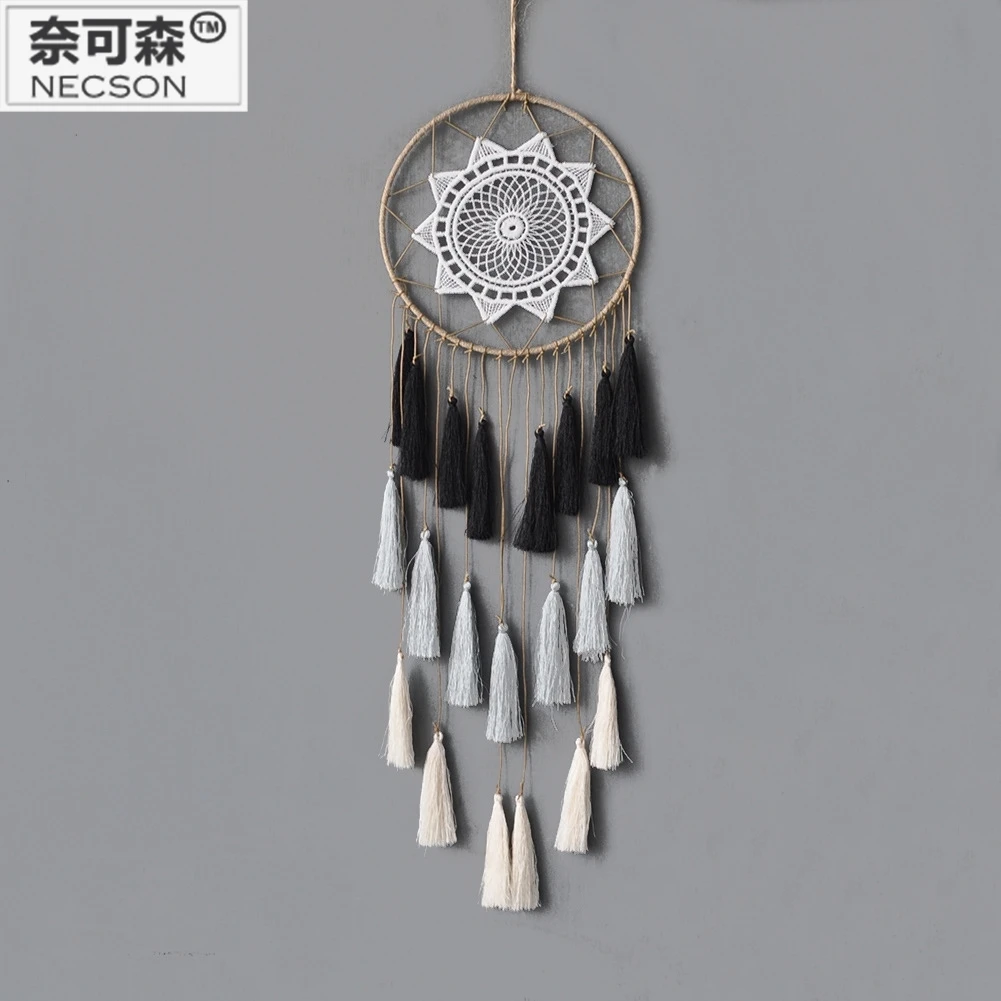 Градиент цвета кисточка ручной Ловец снов сеть розовый черный синий белый