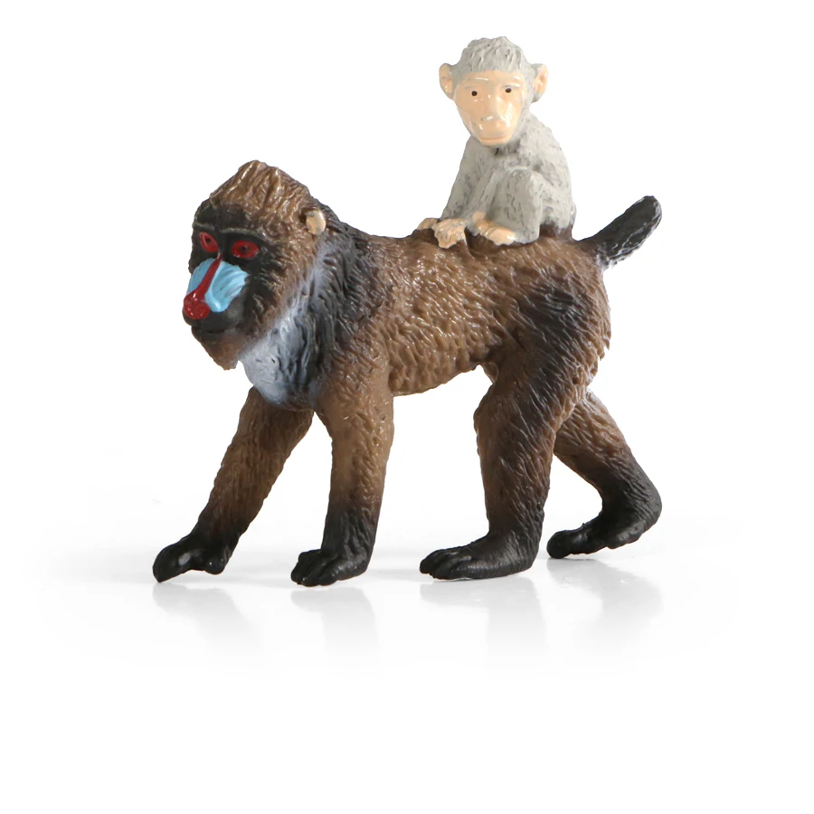 Фигурки животных из дикого леса семьи шимпанзе Мандрель модели обезьян фигурки