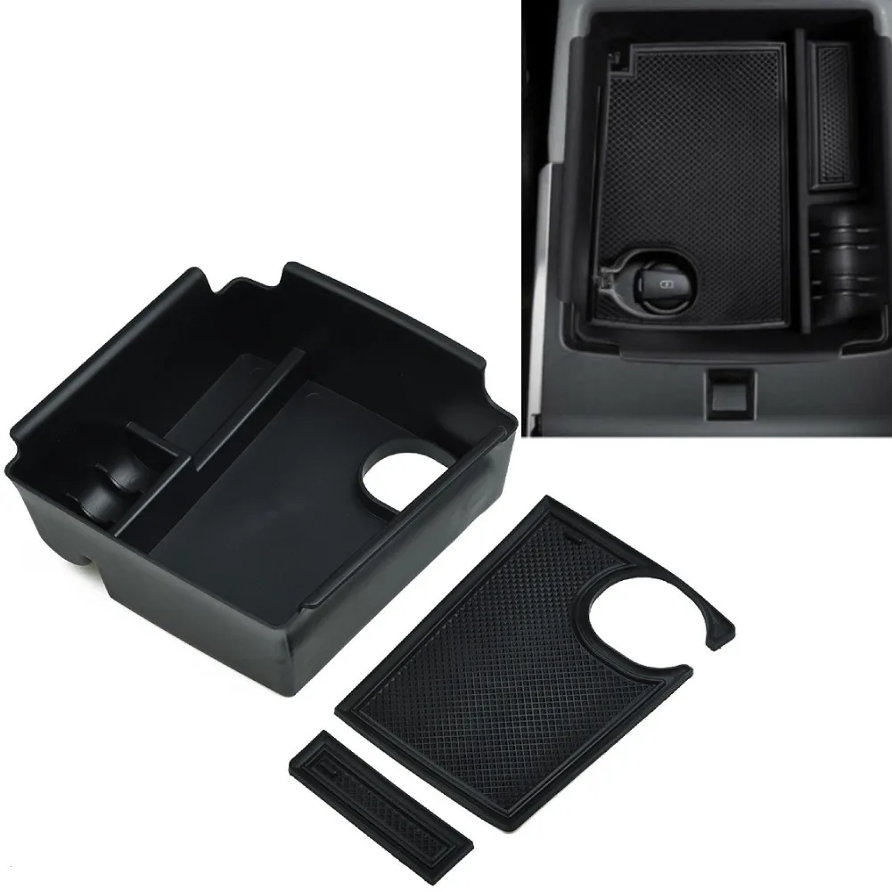 

Car Console Storage Organizer Tray Box Armrest Box Built-in Anti-skid Pads Plastic Black For 2019 Kia Niro EV