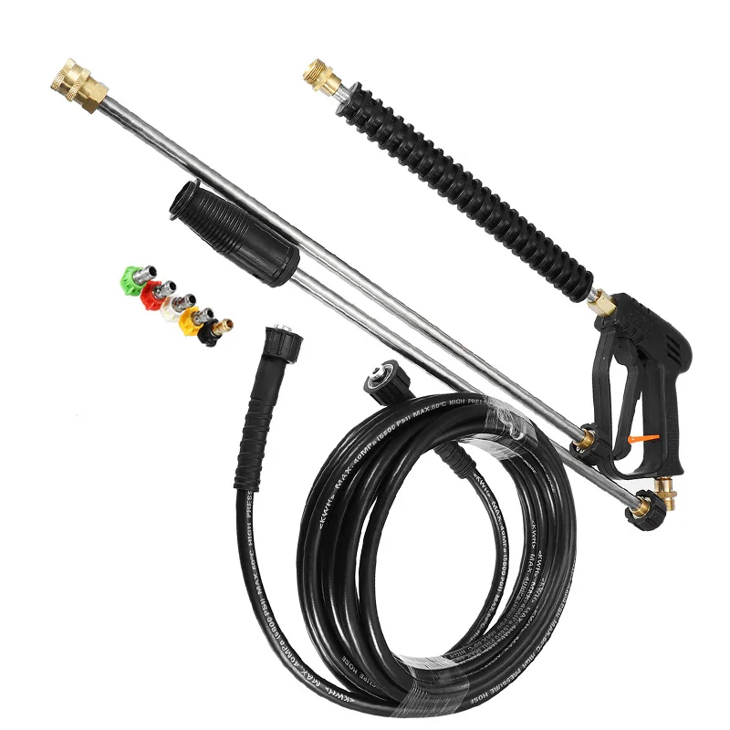 

1SET Car High Pressure Washer Gun Wash Hose Tube Power Water Jet Washer With 5 Spray Nozzle For Cleaner Watering Lawn Garden