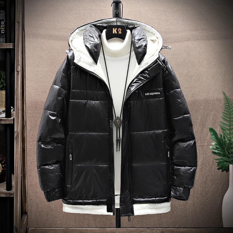 Winter 2021 New Men's Cotton-padded Clothes Trend Hooded Warm Windproof Fashion Winter Men's Casual Clothes Drop Ship