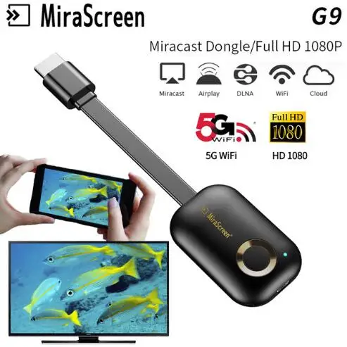 Mira экран G9 Plus 2,4G 5G 4K беспроводной HDMI Android HD tv Stick Miracast Airplay приемник Wifi ключ зеркальный экран хромированный литой
