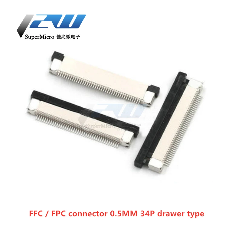 Коннектор FPC FFC 0 5 мм 1 плоский коннектор PCB SMT ZIF для подключения ниже 4 6 8 10 12 16 18 20 26 28