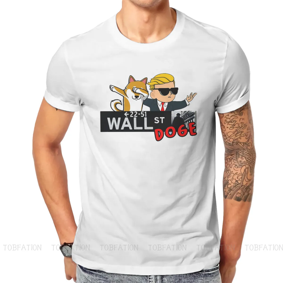 

DOGE Fashion TShirts Wallstreetbets WSB The Kid GameStop Stonks Male Graphic Fabric Tops T Shirt Round Neck Oversized