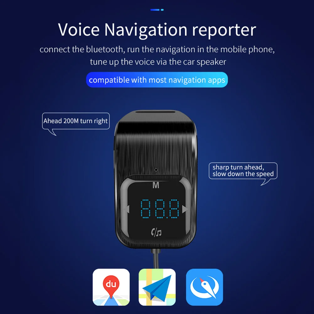 Автомобильный FM радиопередатчик Bluetooth 5 0 MP3 плеер гарнитура двойное зарядное