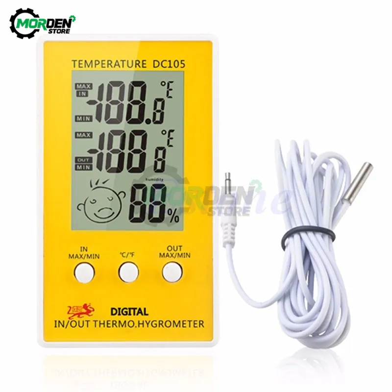 DC105 LCD Цифровой термометр бытовой Измеритель температуры и влажности гигрометр