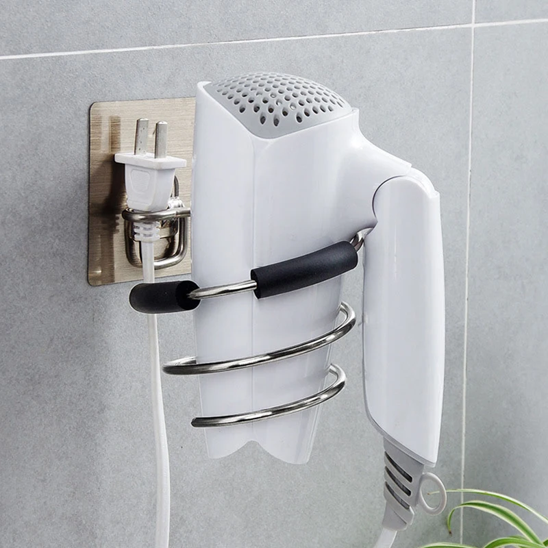 

Настенный металлический держатель для фена, на спирали