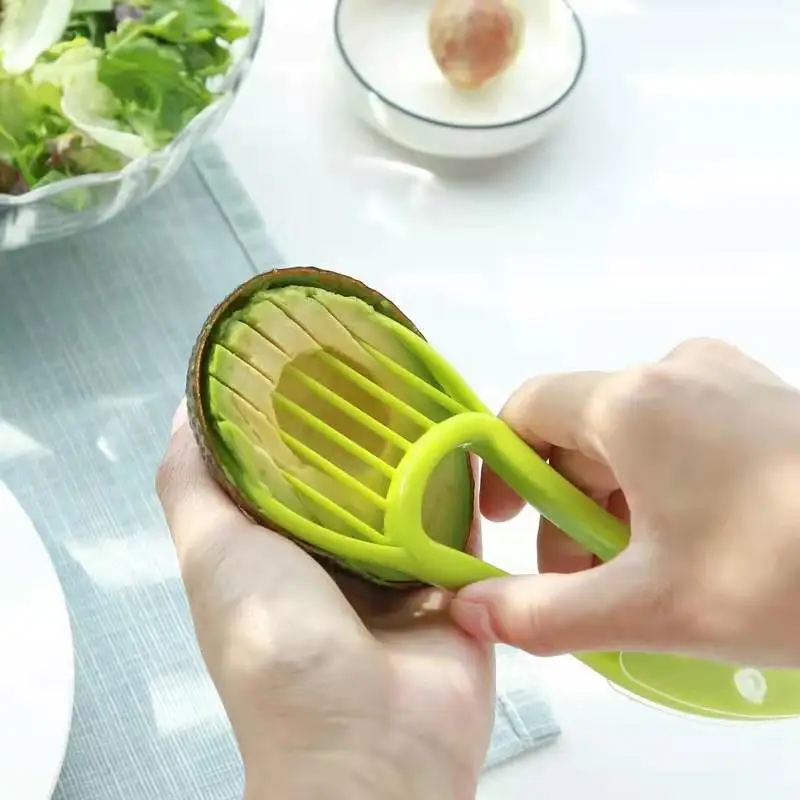 

3-in-1 Avocado Slicer Shea Corer Butter Fruit Peeler Cutter Pulp Separator Plastic Knife Kitchen Vegetable Tools Gadgets