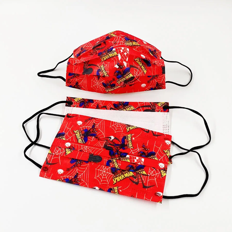 Модная детская аниме маска для лица Disney мультяшная Человека-паука милая 3-слойная