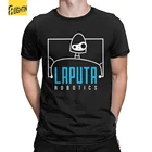 Мужские футболки Laputa с изображением замка в небе, футболка Миядзаки Хаяо из хлопка, одежда, Уникальная футболка с коротким рукавом и круглым вырезом, футболка