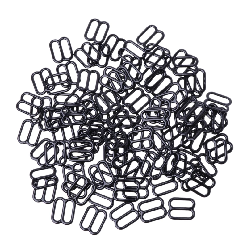 

100pcs Metal Lingerie Adjustable Sewing Bra Sliders Rings Buckles DIY 6mm-15mm
