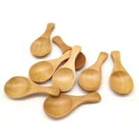 16pcs small wooden salt spoon solid wood condiments spoon handmade honey teaspoon seasoning sugar coffee jam mustard ice cream