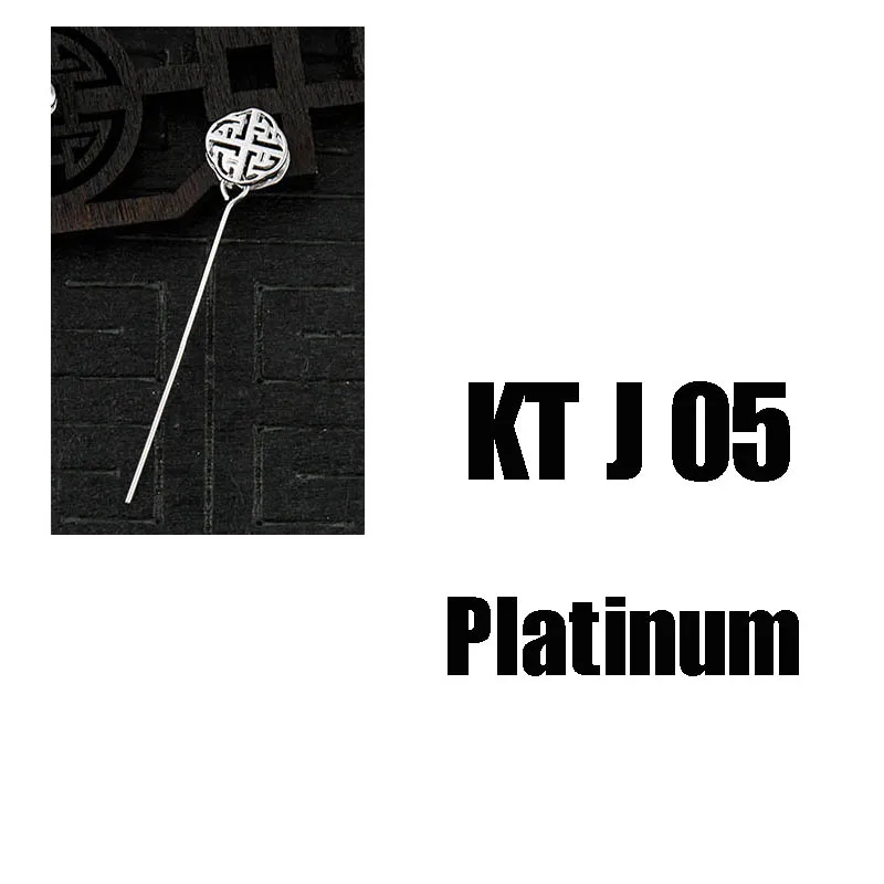 KT J05 platinum 925 стерлингового серебра застежки на ожерелье с булавками 40 мм нефритовый драгоценный кулон Соединительная Пряжка Крючки Bails DIY аксессуары для ювелирных изделий - Цвет: KT J05 platinum