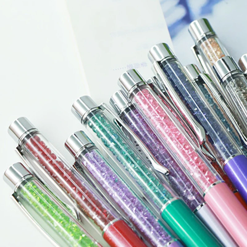 

1pcs Creative Gold Foil Oil Pen Crystal Wafer Pen High-grade Stationery Engraved Signature Logo Pen Metal Lettering Name Cu D8M1