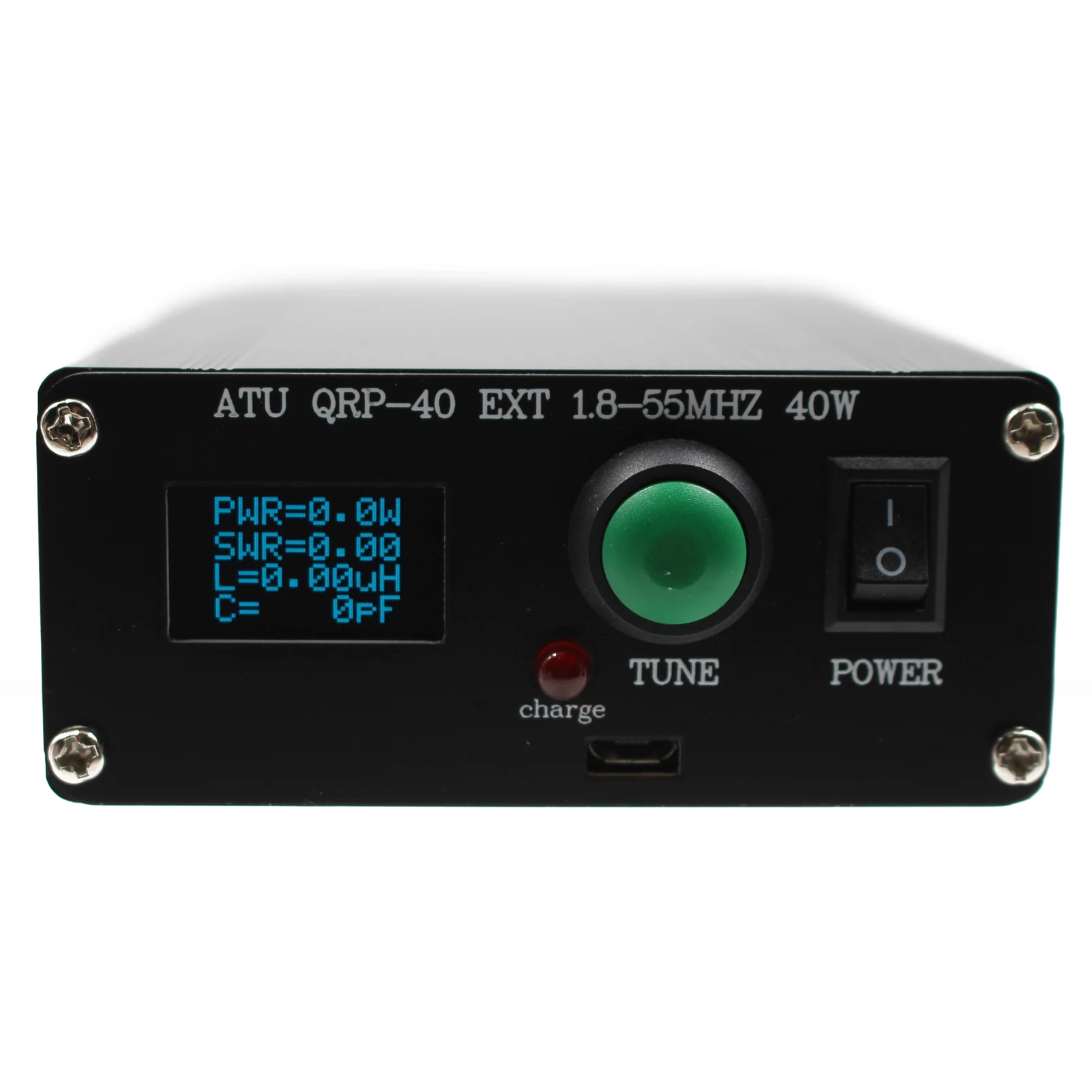 

ATU QRP-40 Antenna Automatic Tuner Mini Antenna Automatic Tuner 0.96 Inch OLED Display Screen 1.8-55MHz with Cover Finished Type