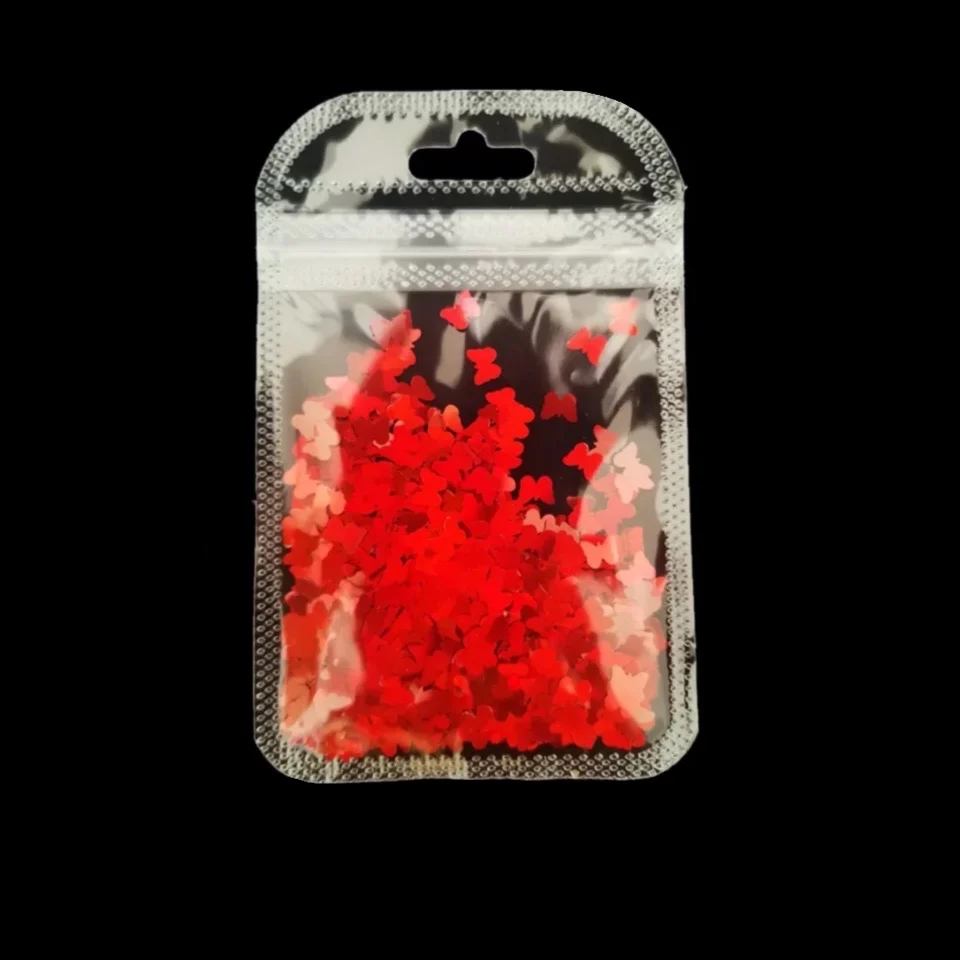 5mm Laser Butterfly Shape Nail Art Glitter Flakes 3D Fluorescence Nail Sequins Gel Polish Manicure Charms Nail Art Decorations