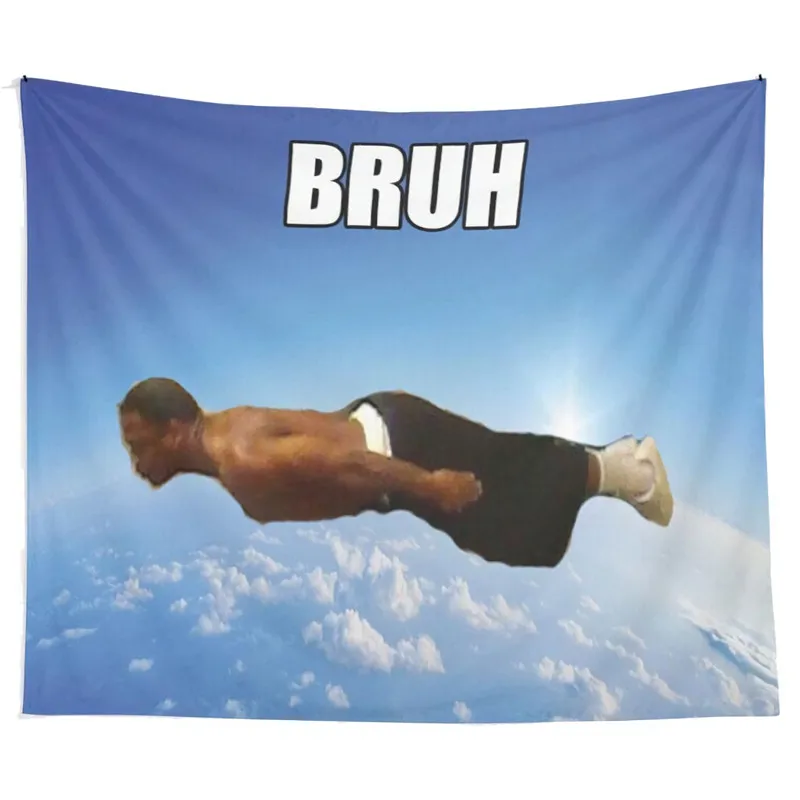 Bruh Flying Midget Tapestry Wall Hanging Art for Bedroom Living Room College Dorm Party Backdrop Home Decoration
