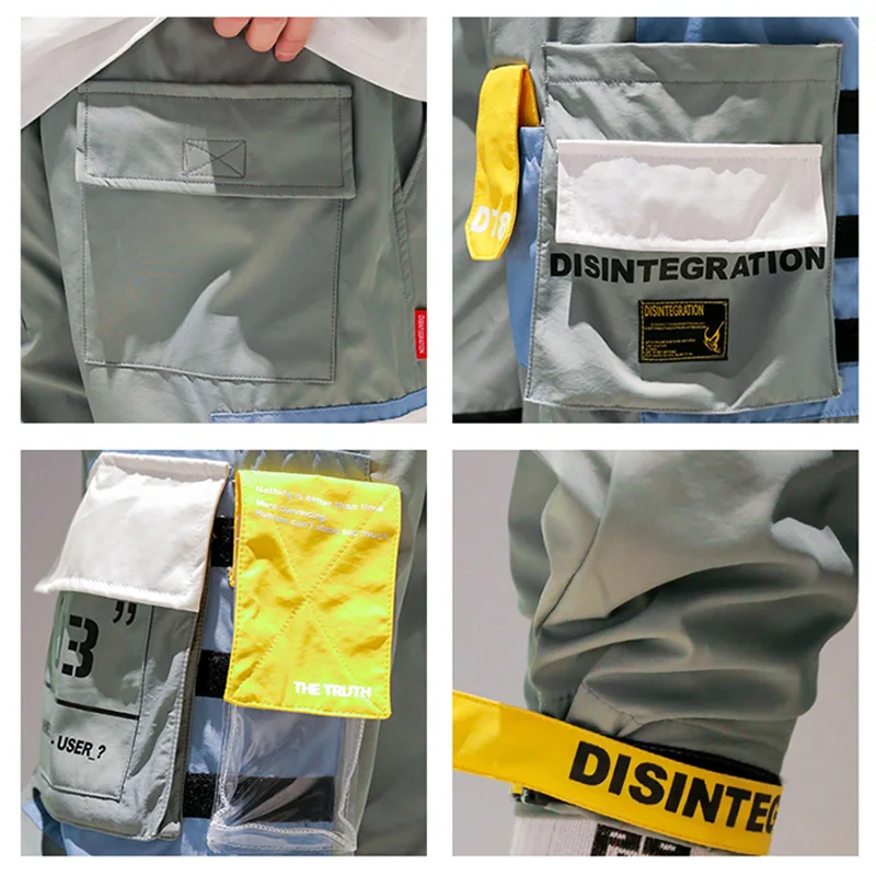 2019 брюки Харадзюку штаны для уличного бега мужские хип карго Брюки карманы