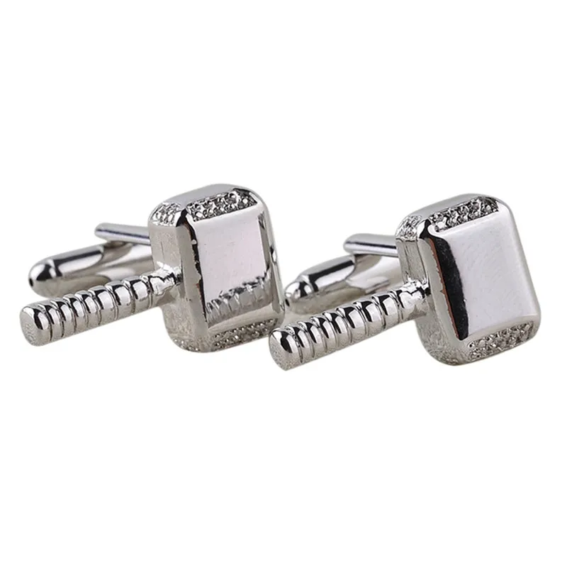 

New Fashion Hammer shape Metal Cuff Links Man Cufflinks Shirt Cufflink Button Comics Superhero