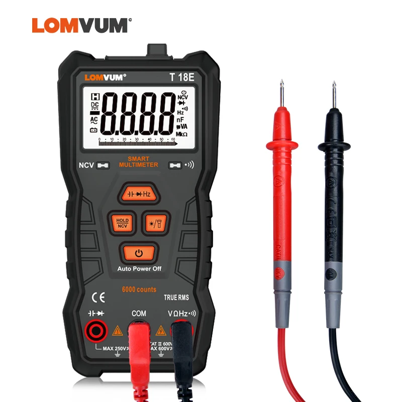 LOMVUM Intelligent Multimeter 6000 Count Digital High-precision Automatic Multi-function Portable Anti-burn Digital Table