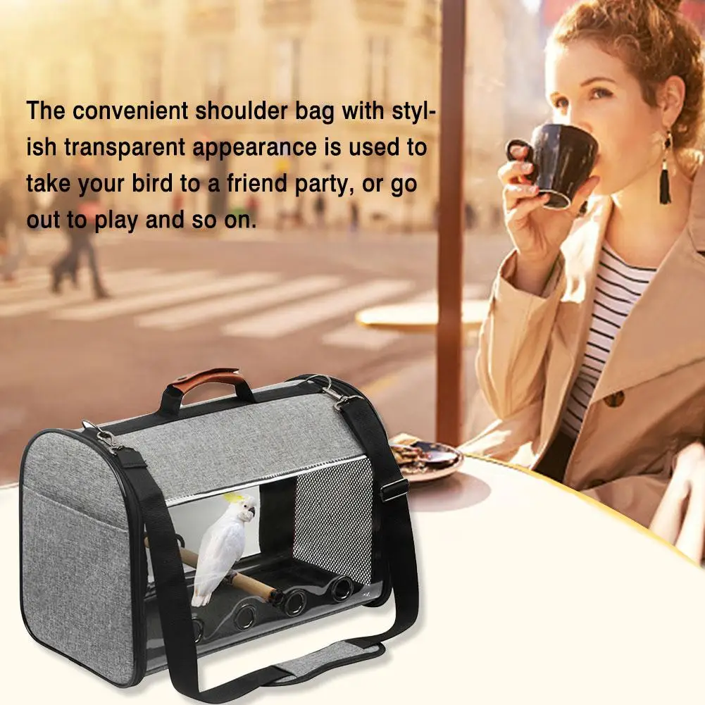 Переноска для птиц прозрачный переносной рюкзак тоут попугаев с двумя
