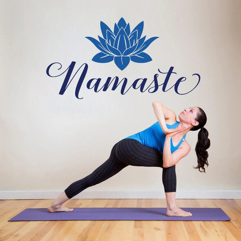 Йога девушка Наклейка Намасте лотоса Бодибилдинг плакаты виниловые наклейки на