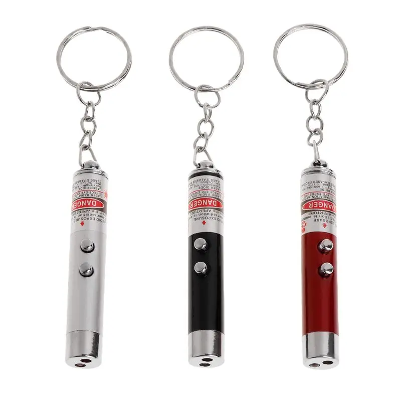 

Cat Teaser Light Multi Functional Pet Toys LED Lamp Pen Pointer 2 in 1 Key Ring Dog Pets Products Keychain Portable Aluminum All