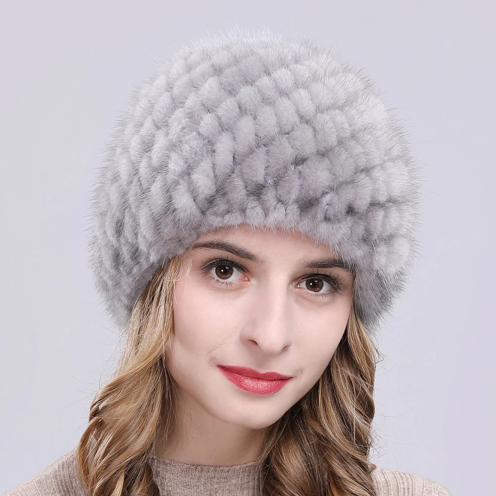 Лидер продаж зимняя женская меховая шапка из натуральной норки натуральная