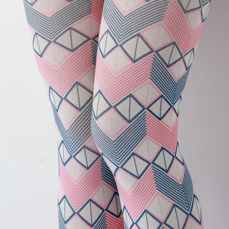 Spring and autumn pantyhose women's color plaid pattern printing fashion trendy pantyhose leggings