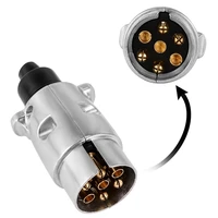 12v 7 pin trailer metal plug socket waterproof auto lamp connector apply to truck rv cars boat trailer caravan accessories