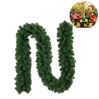 pvc christmas decorations ornaments xmas tree garland rattan home wall pine hanging green artificial wreath fireplace