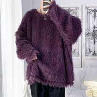 winter plush sweater mens warmth fashion retro casual knitted pullover men loose korean knitting sweaters mens clothes s 2xl