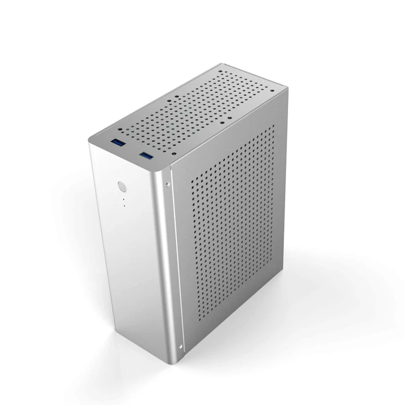 Чехол для компьютера Tower PC Gamer Mini ITX безопасный шкаф HTPC Чехол настольный игровой алюминиевый тонкий корпус поддерживает GPU нож карты